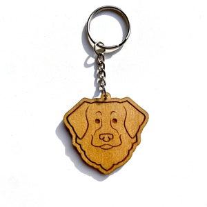 Nova Scotia Duck Tolling Retriever Keychain Wooden Charm Dog Mom Gift Laser Engraved Animal Art Cute Comic Little Red Toller Puppy