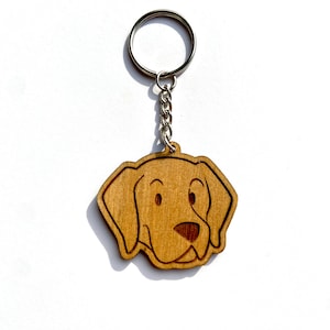 Labrador Retriever Keychain or Magnet Wooden Charm Dog Mom Gift Laser Engraved Animal Art Cute Comic Lab Puppy