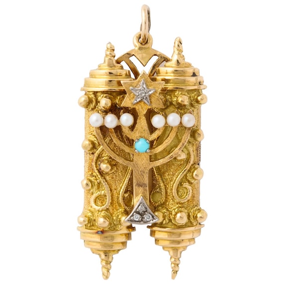 18kt. Gold Handmade Torah Pendant or Charm