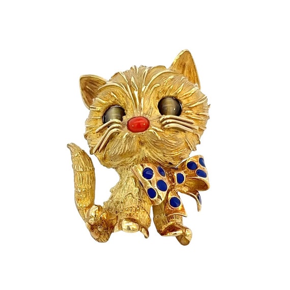 18kt. Gold Whimsical Cat Pin