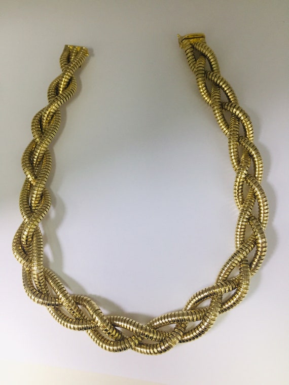 Italian 14kt. Gold Braided Necklace - image 5