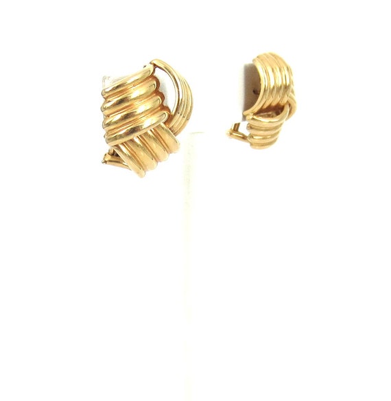 Gold love knot earrings - image 2