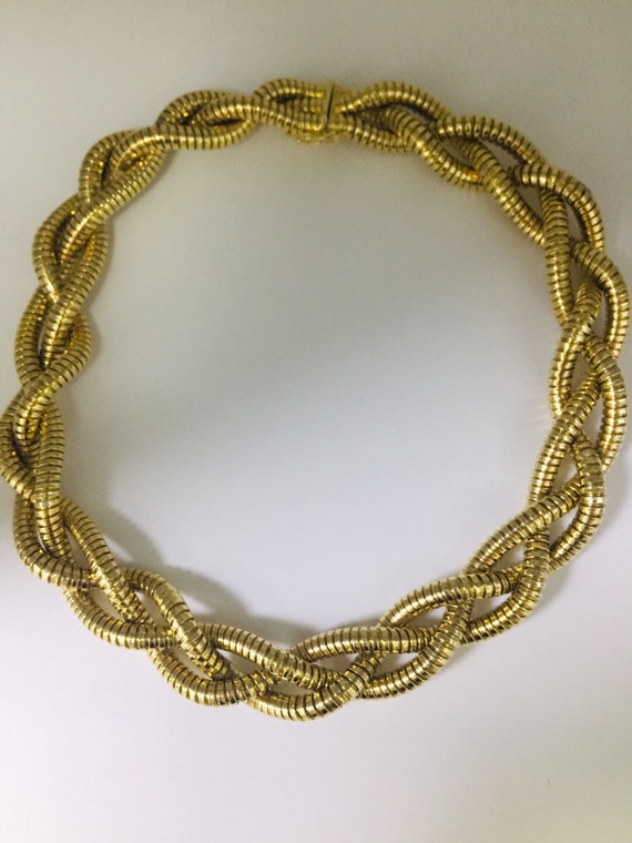 Italian 14kt. Gold Braided Necklace - image 2