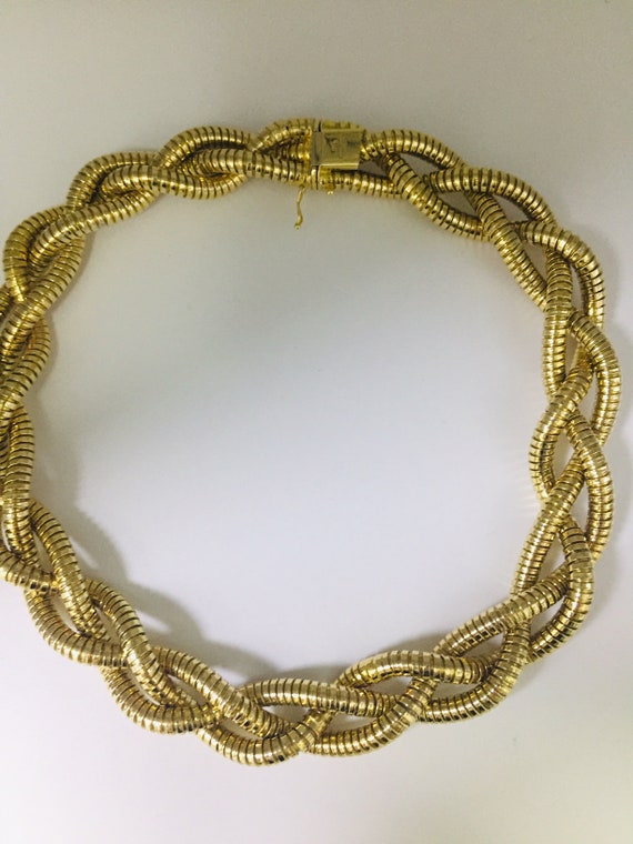 Italian 14kt. Gold Braided Necklace - image 3