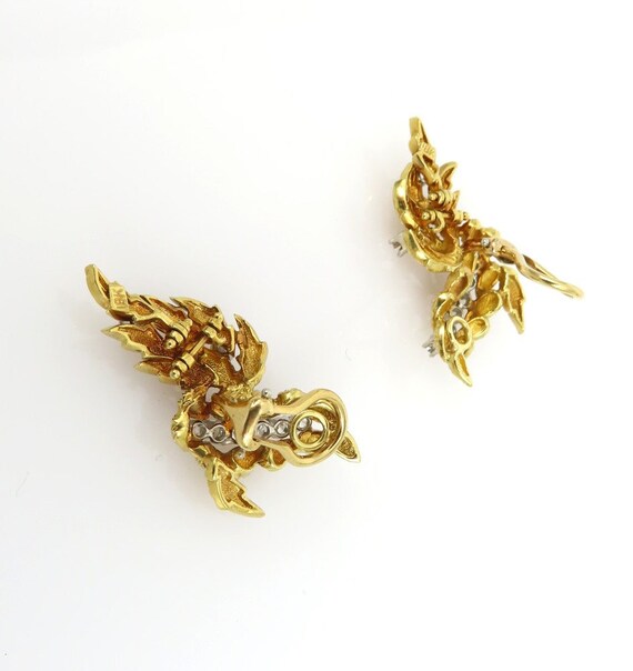 Vintage gold diamond dangle earrings - image 5