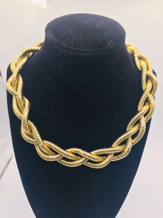 Italian 14kt. Gold Braided Necklace - image 1