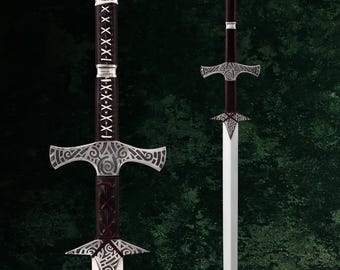 Custom Hand Forged Remarkable Deadra Skyrim Oblivion Warrior Great Sword Replica Viking Sword Gift For Him, Gift For Christmas ,Antique Tech