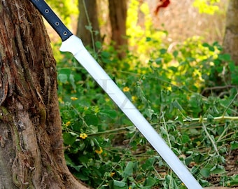 Hand Forged 1095 Carbon Steel Katana Tanto Sword with Leather Sheath