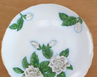 Vintage Gardenia Plate Hand Painted Floral Plate Decorative Made in England Tuscan Single Plate