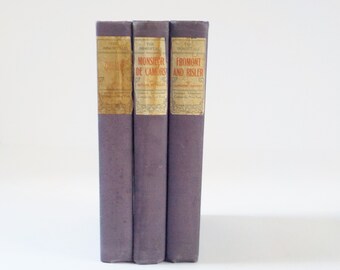 Antique Collection of 3 Novels Master Pieces of French Fiction Daudet Feuillet DeMassa The Immortals Purple 1900s