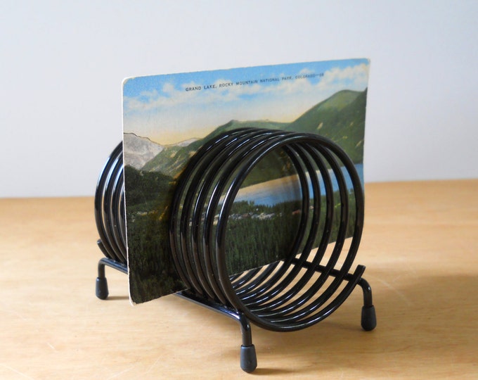 Vintage Coil Letter Holder Black Metal Letter Holder Etsy
