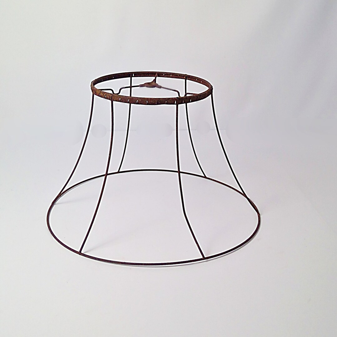 Vintage Rusty Metal Wire Lampshade Frame Metal Etsy