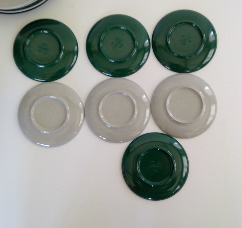 Vintage Branchell Color Flyte Melmac Dinnerware 19 Pieces Shabby Green Gray image 3