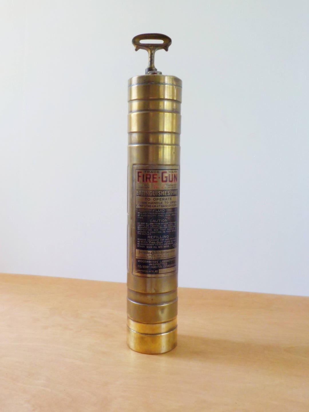 Fire Gun No. 2 Brass Fire Extinguisher 1 1/2 Quart Vintage Etsy