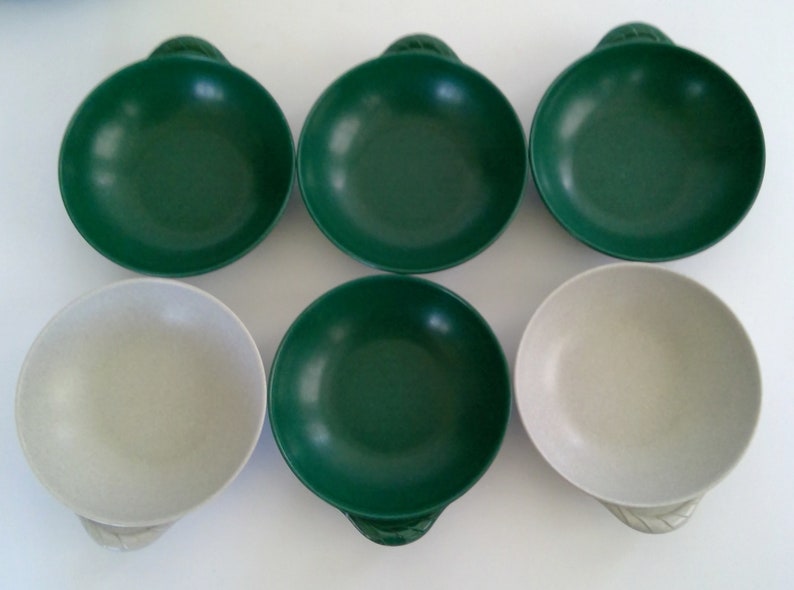 Vintage Branchell Color Flyte Melmac Dinnerware 19 Pieces Shabby Green Gray image 4