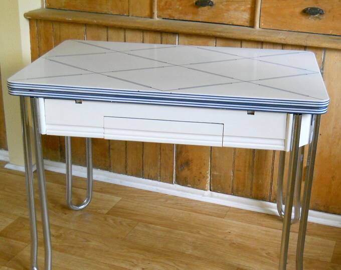 Vintage Enamel Top Kitchen Table - Etsy