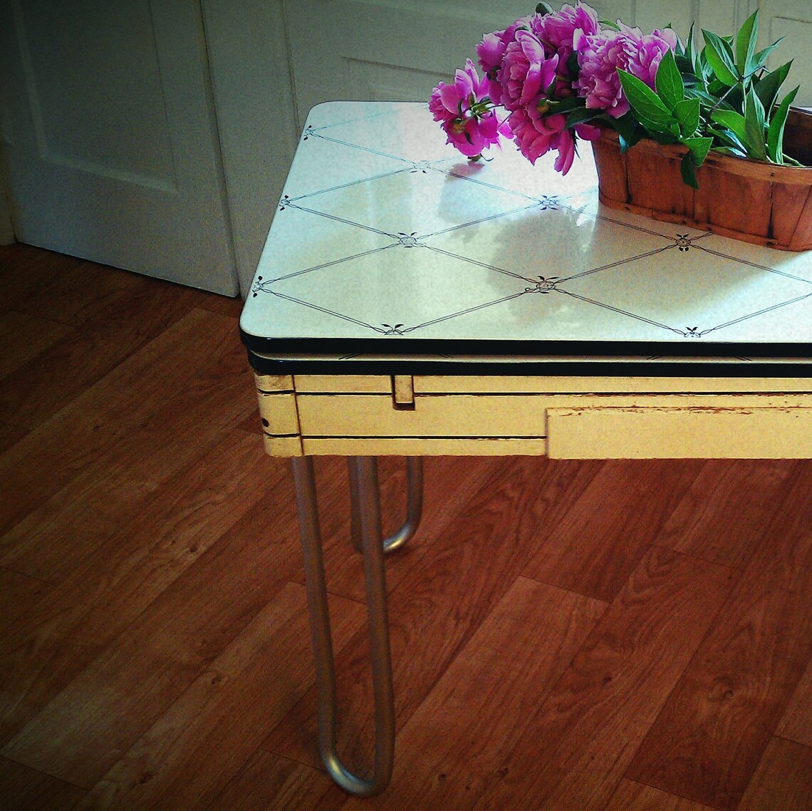Vintage Enamel Top Kitchen Table Etsy