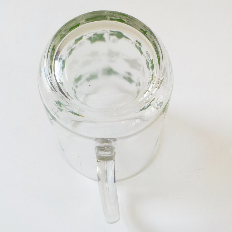 Vintage Juice Pitcher Small Pitcher Green and White Ivy Etsy