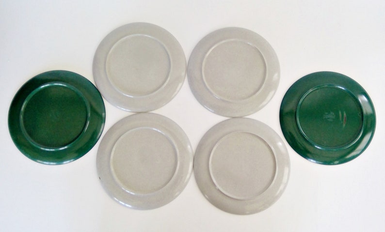 Vintage Branchell Color Flyte Melmac Dinnerware 19 Pieces Shabby Green Gray image 7