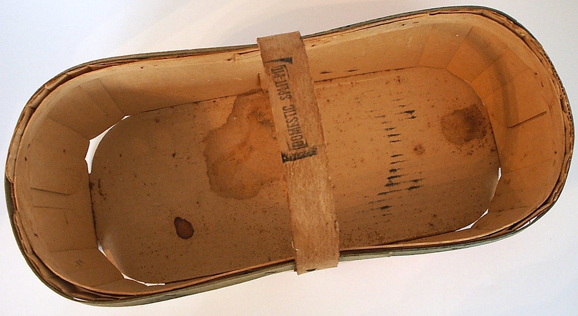 Vintage Ontario Fruit Cardboard Basket with Wood Handle and Etsy