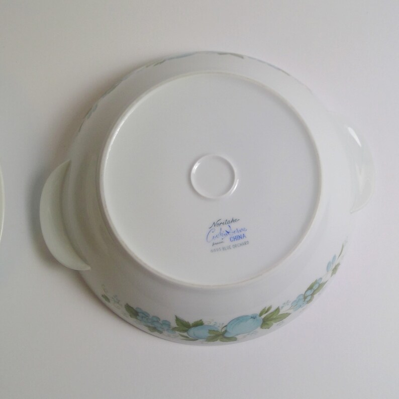 Vintage Noritake China 6695 Blue Orchard Covered Serving Bowl Japan - Etsy
