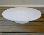 Vintage Milk Glass Low Cake Stand