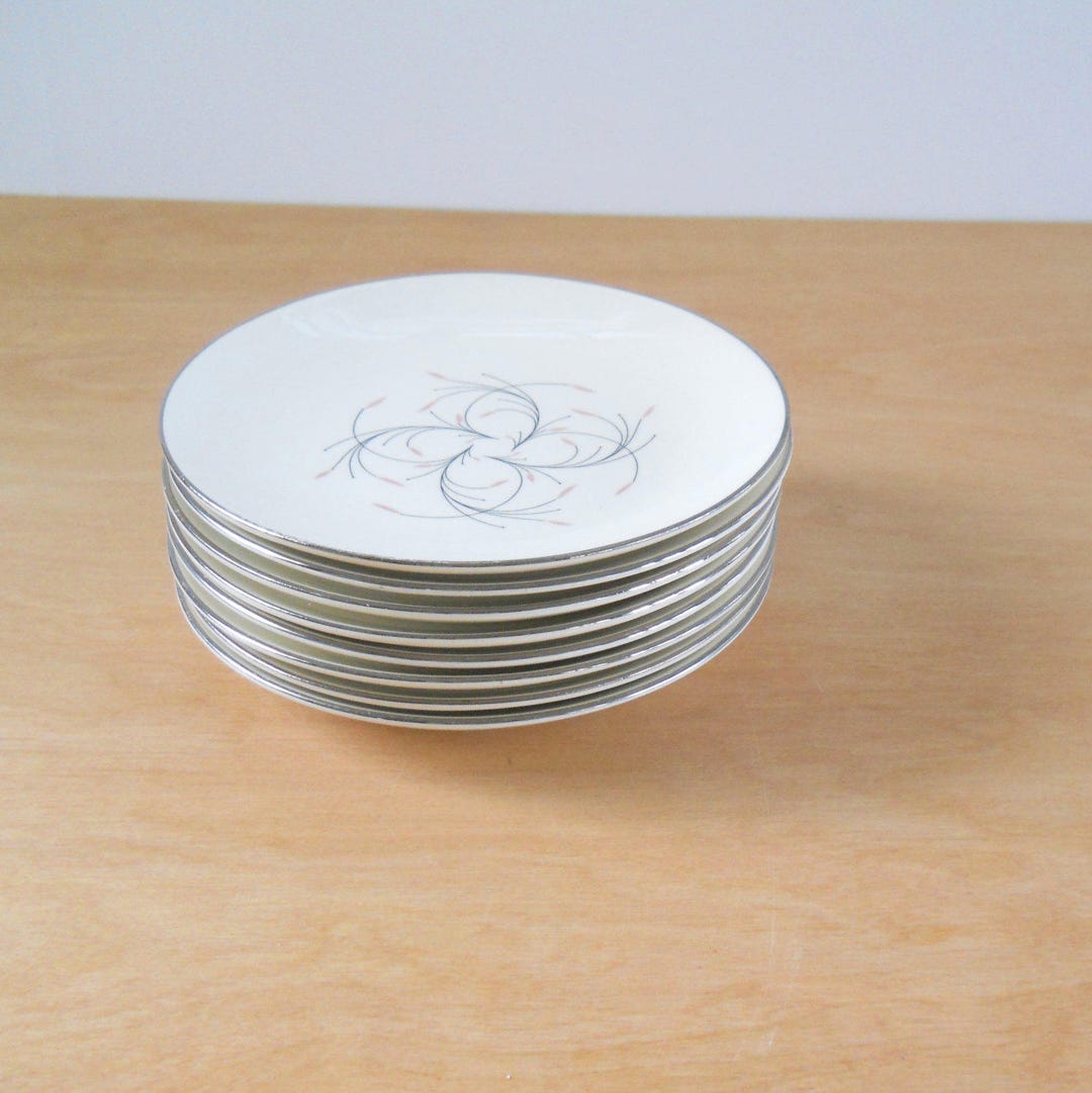 Vintage Rhythm Capri Bread Plates Lot of 8 Capri Plates Pink Etsy