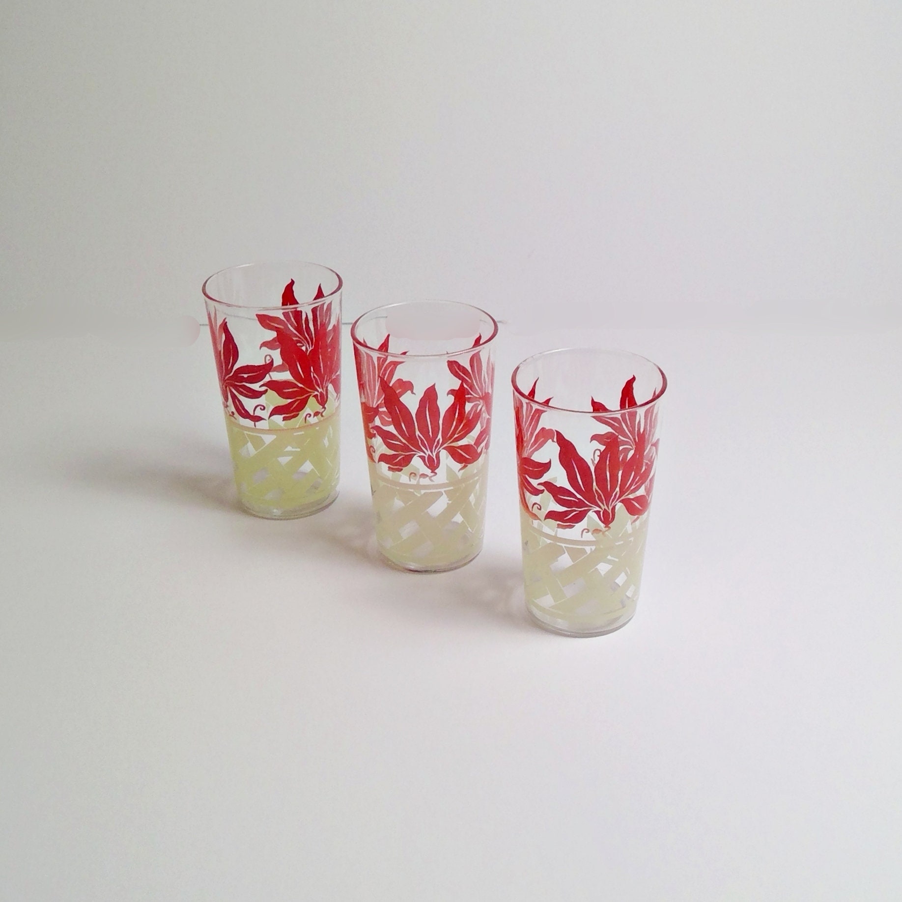 Vintage Botanist Drinking Glass Set, Luxurious Floral Embossed Decorat —  Red Co. Goods