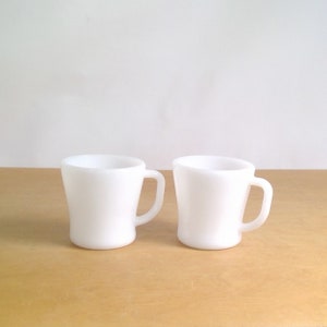 Vintage Federal Glass Coffee Mugs Milk Glass White