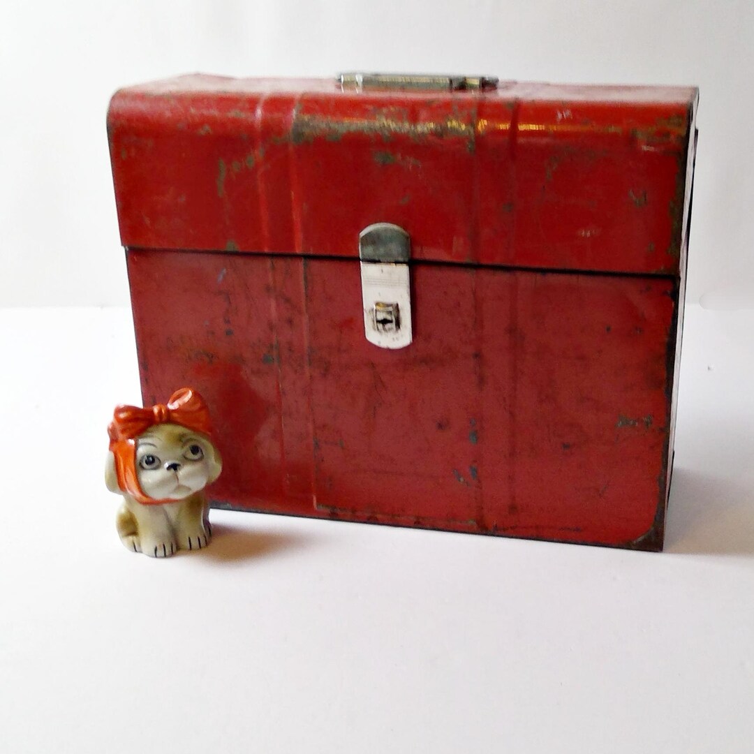 Shabby Vintage Rusty Red Metal File Box - Etsy