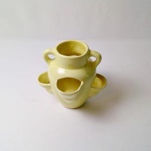 Vintage Art Pottery Planter Small Yellow Strawberry Pocket Planter