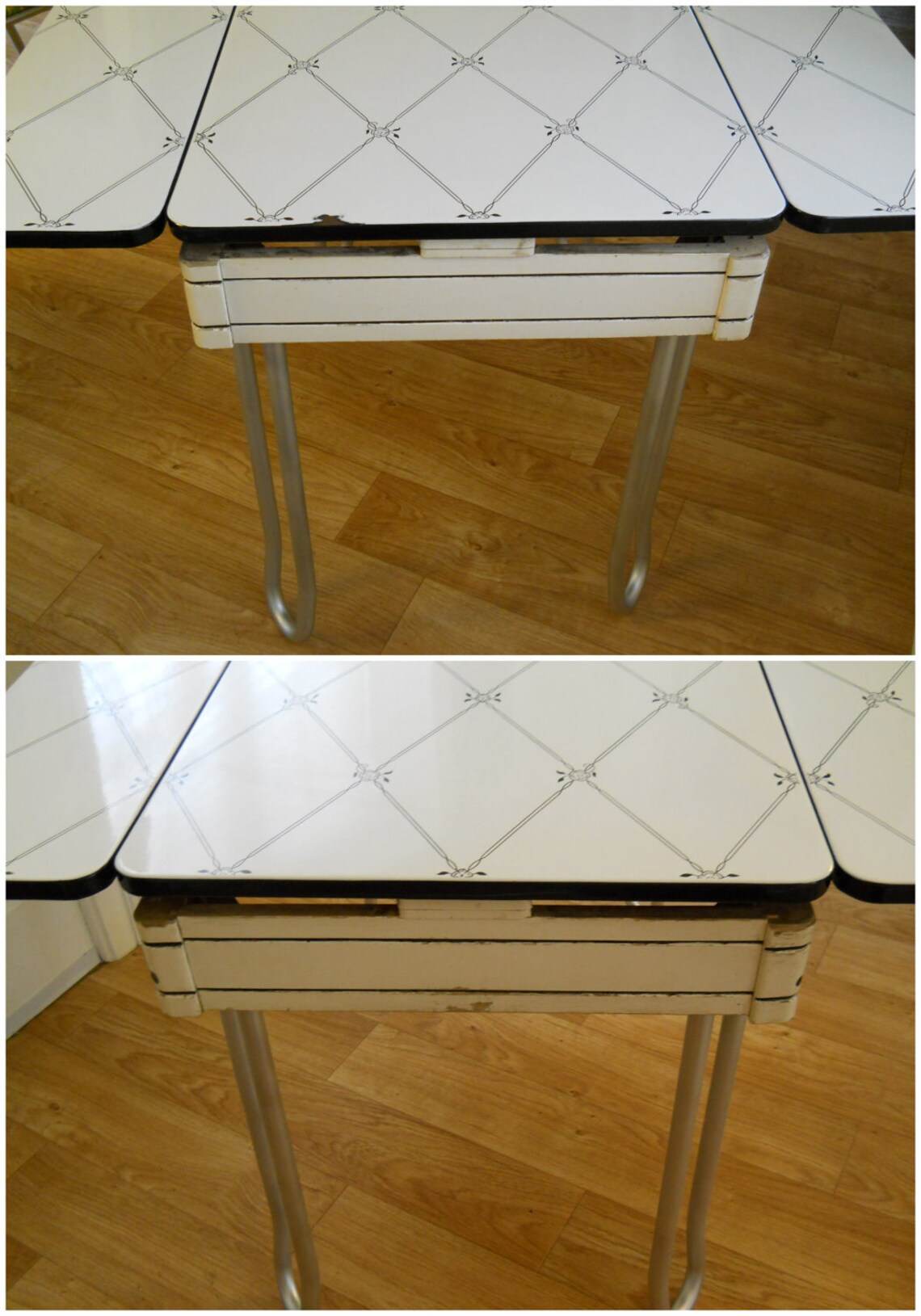 Vintage Enamel Top Kitchen Table Etsy