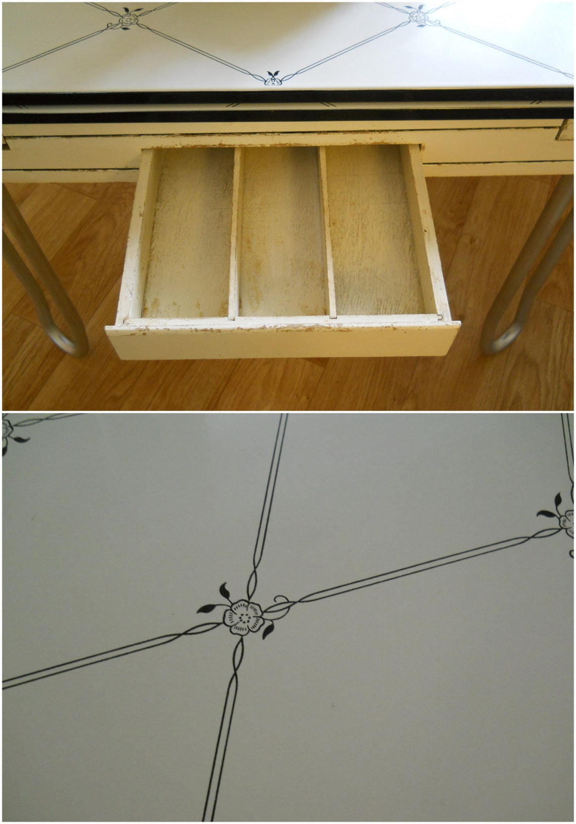 Vintage Enamel Top Kitchen Table Etsy