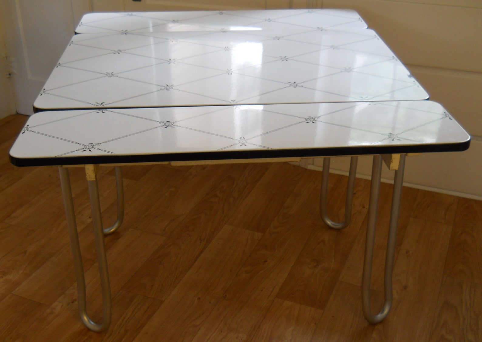 Vintage Enamel Top Kitchen Table Etsy