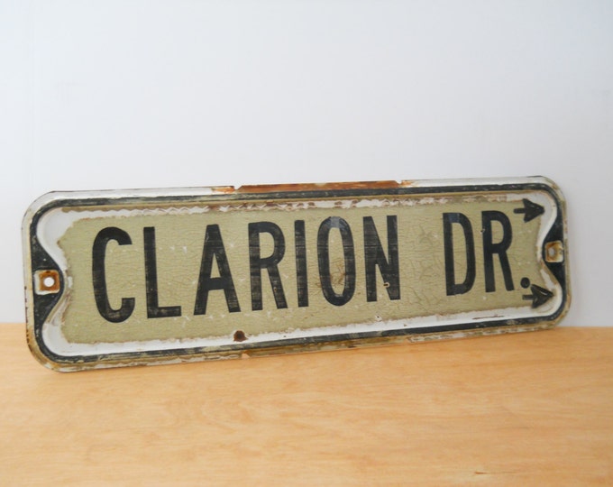 Vintage Metal Street Sign Vintage Clarion Dr. Sign Metal Etsy