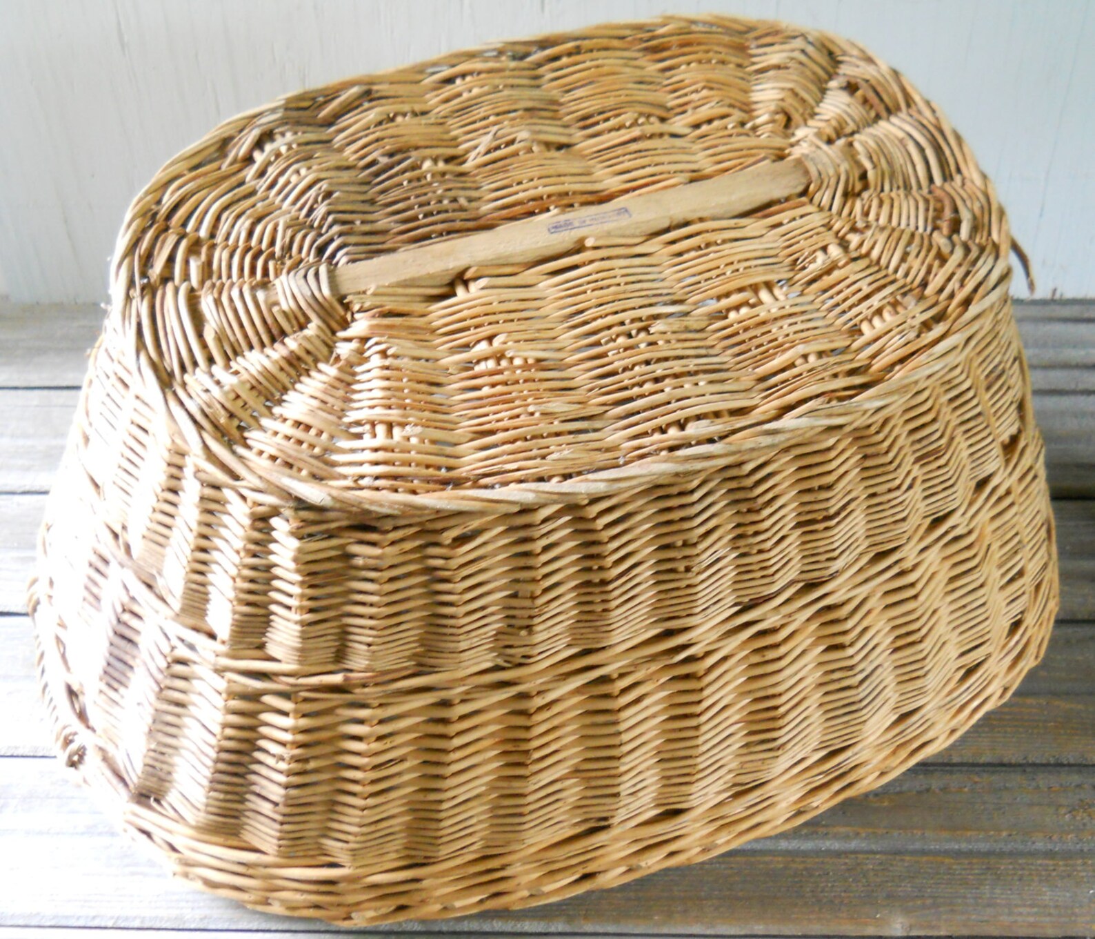 Vintage Wicker Laundry Basket Large Made in Hungary Etsy