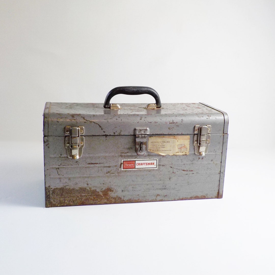 Vintage Metal Tool Box Rustic Lockable Sears Craftman Mechanic's Tool Box Etsy