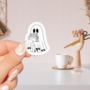 Adesivo libresco fantasma libresco, regalo per gli amanti dei libri, Merch libresco, adesivo Kindle, Smut Reader, amante della lettura, e-reader