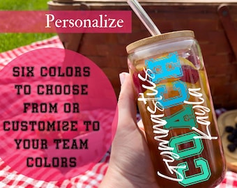 Personalized Gymnastics Coach Gift Tumbler 16oz Custom Gymnastics Gift Glass Sipper Iced Coffee Mug Gift Banquet Gift for Coach with Name