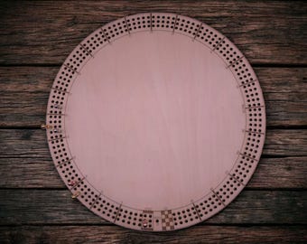 Blank DIY Paint Cribbage Board, Circular wooden Cribbage Board, Circular Wall art, Circular Family Board Game, wooden Cribbage board