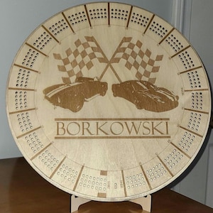 Custom Wooden Circular Cribbage Board, Custom Wall Art Cribbage Board, Family Fun Card Game Center Piece Cribbage Board One of a kind