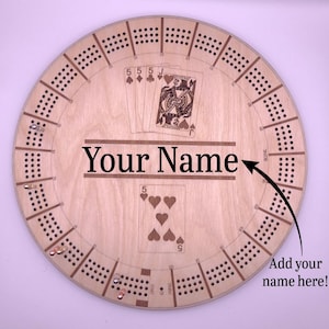 29 Point Cribbage Board, Custom Name Cribbage Board, Wooden Circular Wall Art Cribbage Board, Circle custom cribbage board, one of a kind