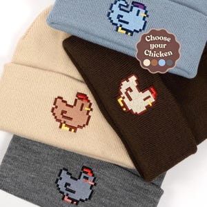 Chicken Stardew Valley Beanie | Embroidered Gaming Gift