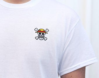 Strohhut T-Shirt | Gesticktes Anime Geschenk