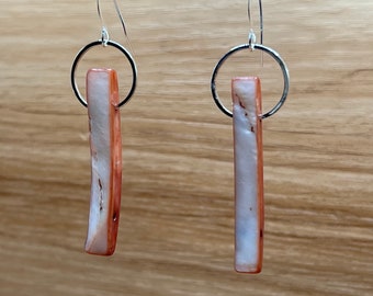 Pink and White Mother of Pearl Earrings