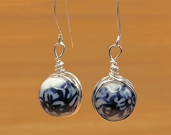 Delft Ceramic Earrings