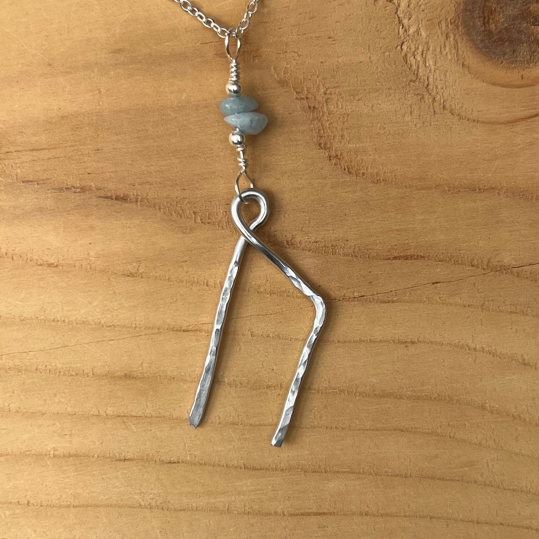 Strength Rune Necklace, Urus Rune Necklace, Aqua Marine Necklace ...