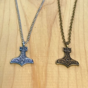 Thor&#39;s Hammer Necklace, Mjolnir Viking Pendant, Norse Pendant, Mans Necklace, Mens Jewelry, Groomsmen Gift, Graduation Gift