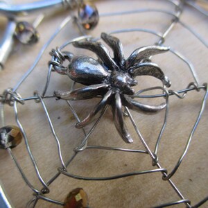 Spider Web Necklace Spider Web Pendant Swarovski Crystal Spider Web Spider Web Jewelry Halloween Necklace Halloween Jewelry image 3