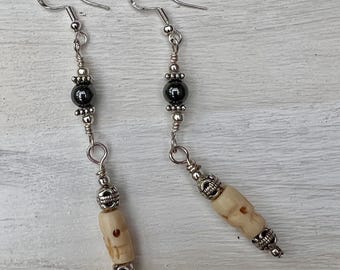 Skull Hematite Earrings